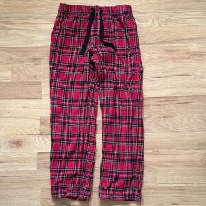 J.Crew red plaid drawstring flannel pants women's XS